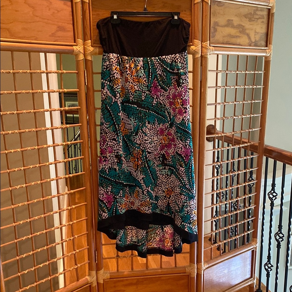 Nicole Multicolor Floral Strapless Dress